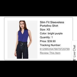 Express Portofino Slim Fit Sleeveless Blouse
